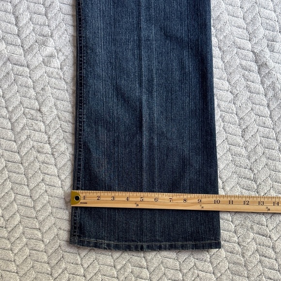 Moou Dark Blue Embroidered Women's Flare Jeans Made in Italy 100%Cotton - Picture 11 of 14